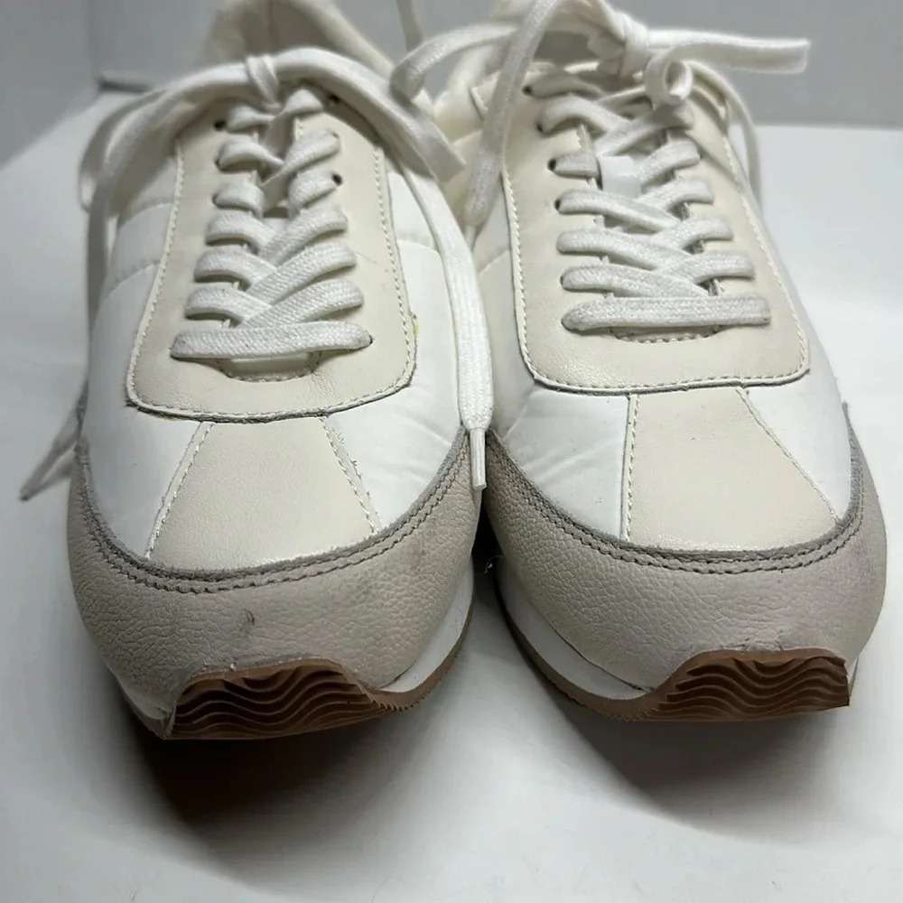 Madewell League Sneakers Shoes Lace Up Athletic Washed Nubuck Cloud Linen 9.5 - Picture 4 of 12